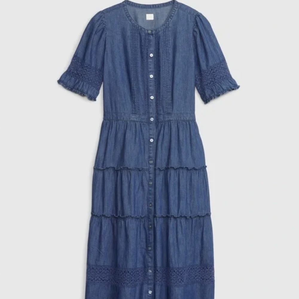 Gap x LoveShackFancy Midi Denim Dress XL